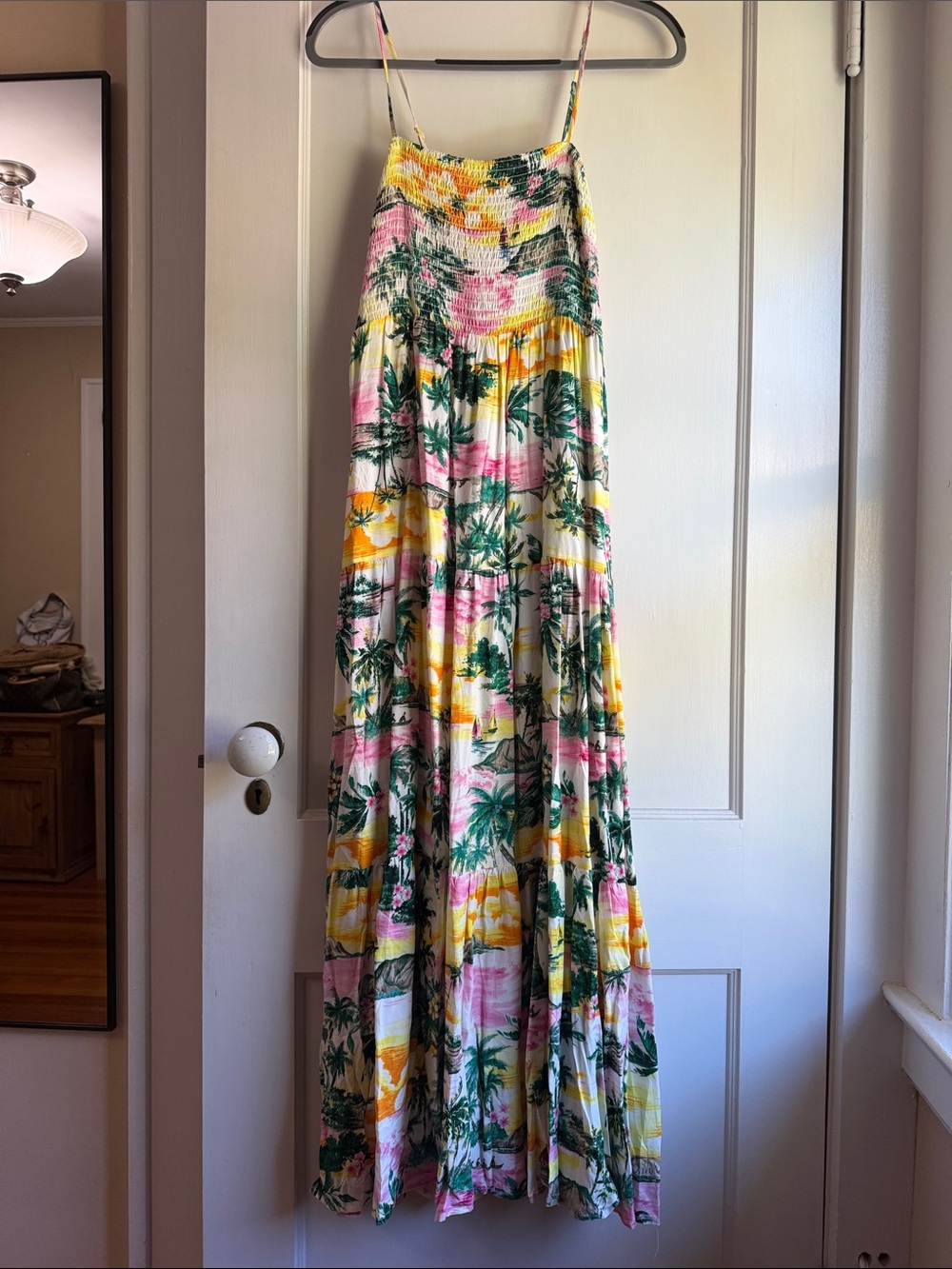 BB Dakota Tropical Maxi Dress in Pink, Yellow & Green